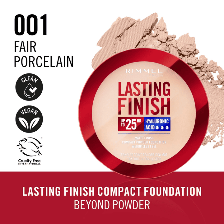Rimmel Lasting Finish 25h Compact Powder Foundation - 001-Fair-Porcelain