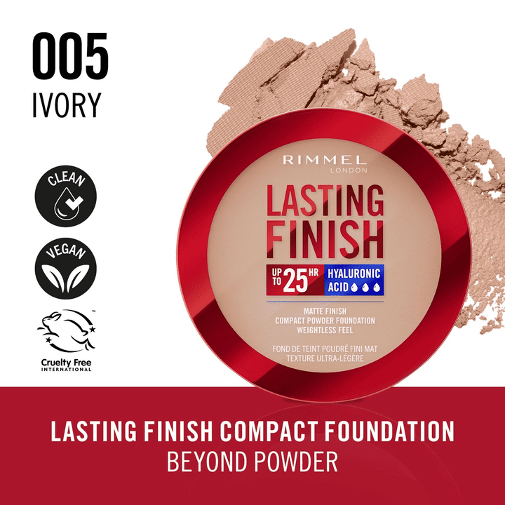 Rimmel Lasting Finish 25h Compact Powder Foundation - 005-Ivory
