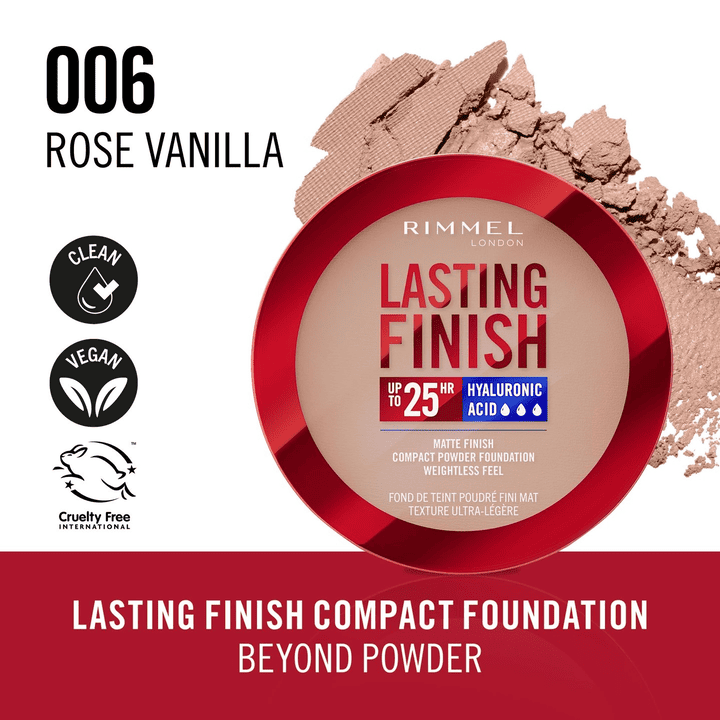 Rimmel Lasting Finish 25h Compact Powder Foundation - 006-Rose-Vanilla