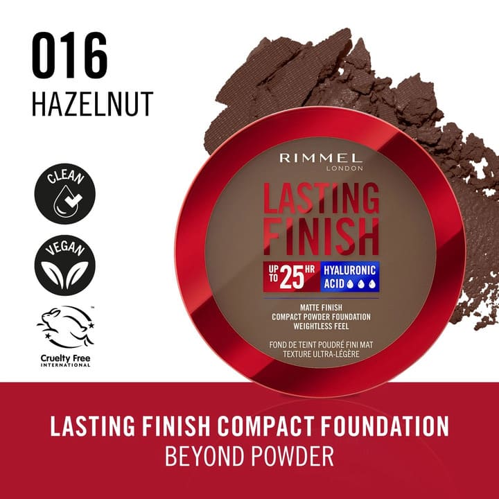Rimmel Lasting Finish 25h Compact Powder Foundation - 016_Hazelnut