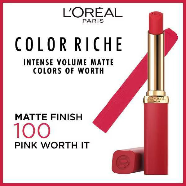 L'Oreal Paris Intense Volume Matte Lipstick - 100 Pink Worth It