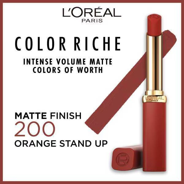 L'Oreal Paris Intense Volume Matte Lipstick - 200-L_orange-Stand-Up