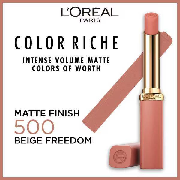 L'Oreal Paris Intense Volume Matte Lipstick - 500 Le Beige Freedom