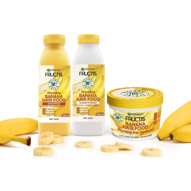 Garnier Ultimate Blends Banana Hair Food Shampoo, Conditioner & Mask