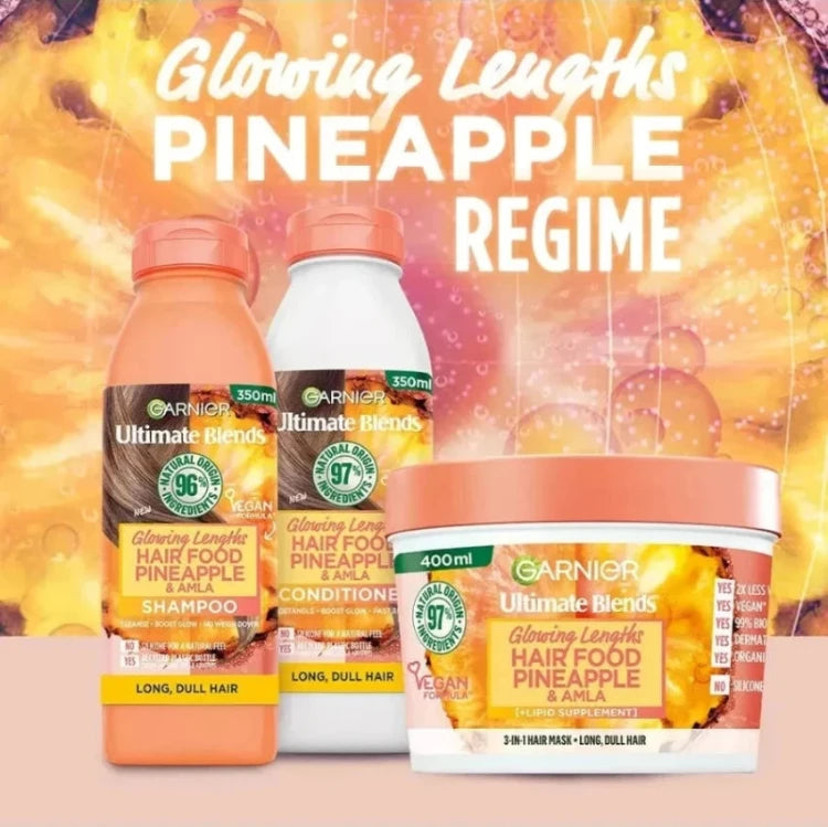 Garnier Ultimate Blends Pineapple & Amla Hair Food Shampoo, Conditioner & Mask