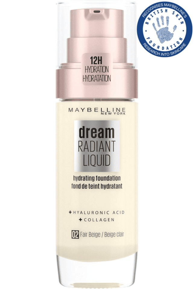 MAYBELLINE Dream Radiant Liquid Hydrating Foundation - 02 Fair Beige