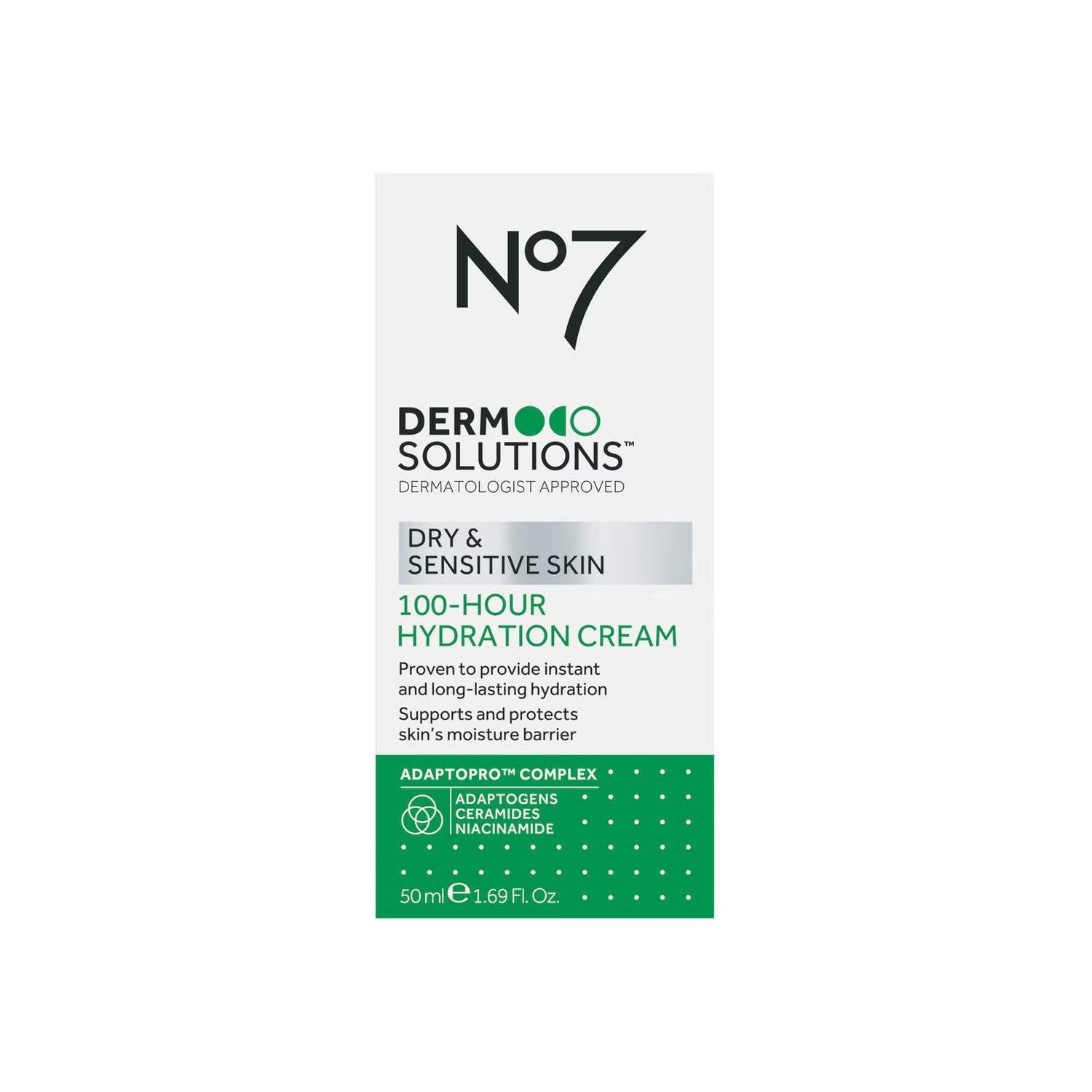 No7 Derm Solutions™ 100-Hour Hydration Cream for Normal, Dry & Sensitive Skin 50ml