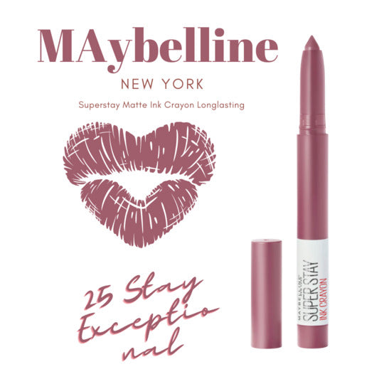 MAYBELLINE Superstay Ink Crayon Lipstick - 25 Stay Exceptional