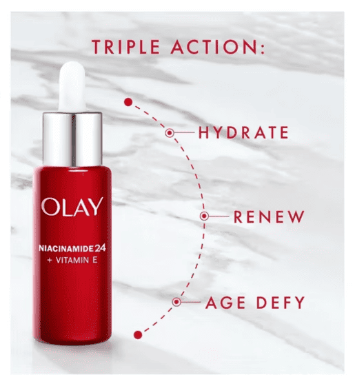 Olay Niacinamide24 + Vitamin E, Age Defy Serum Fragrance Free