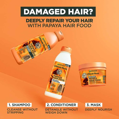 Garnier Ultimate Blends Papaya Hair Food Shampoo, Conditioner & Mask