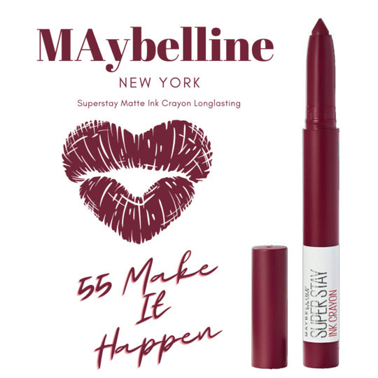 MAYBELLINE Superstay Ink Crayon Lipstick - 55 Make It Happen