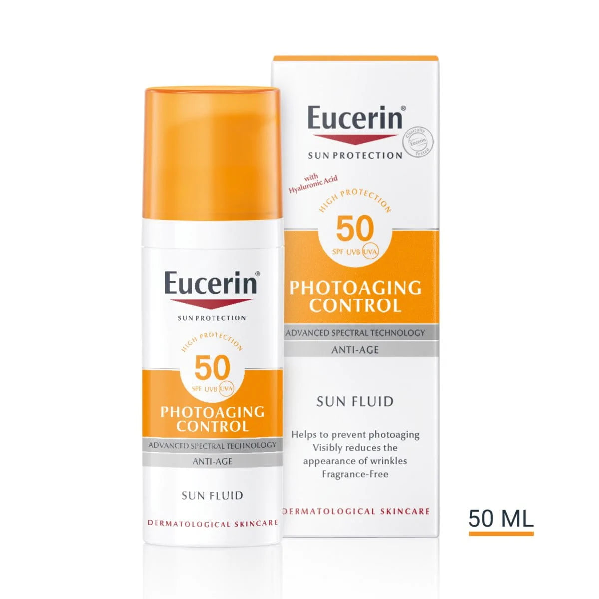 Eucerin Photoaging Control Sun Fluid with hyaluronic acid SPF 50