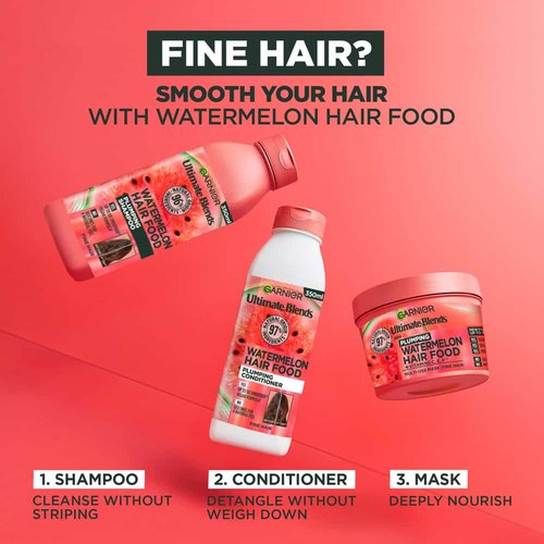 Garnier Ultimate Blends Plumping Hair Food Watermelon Shampoo, Conditioner & Mask