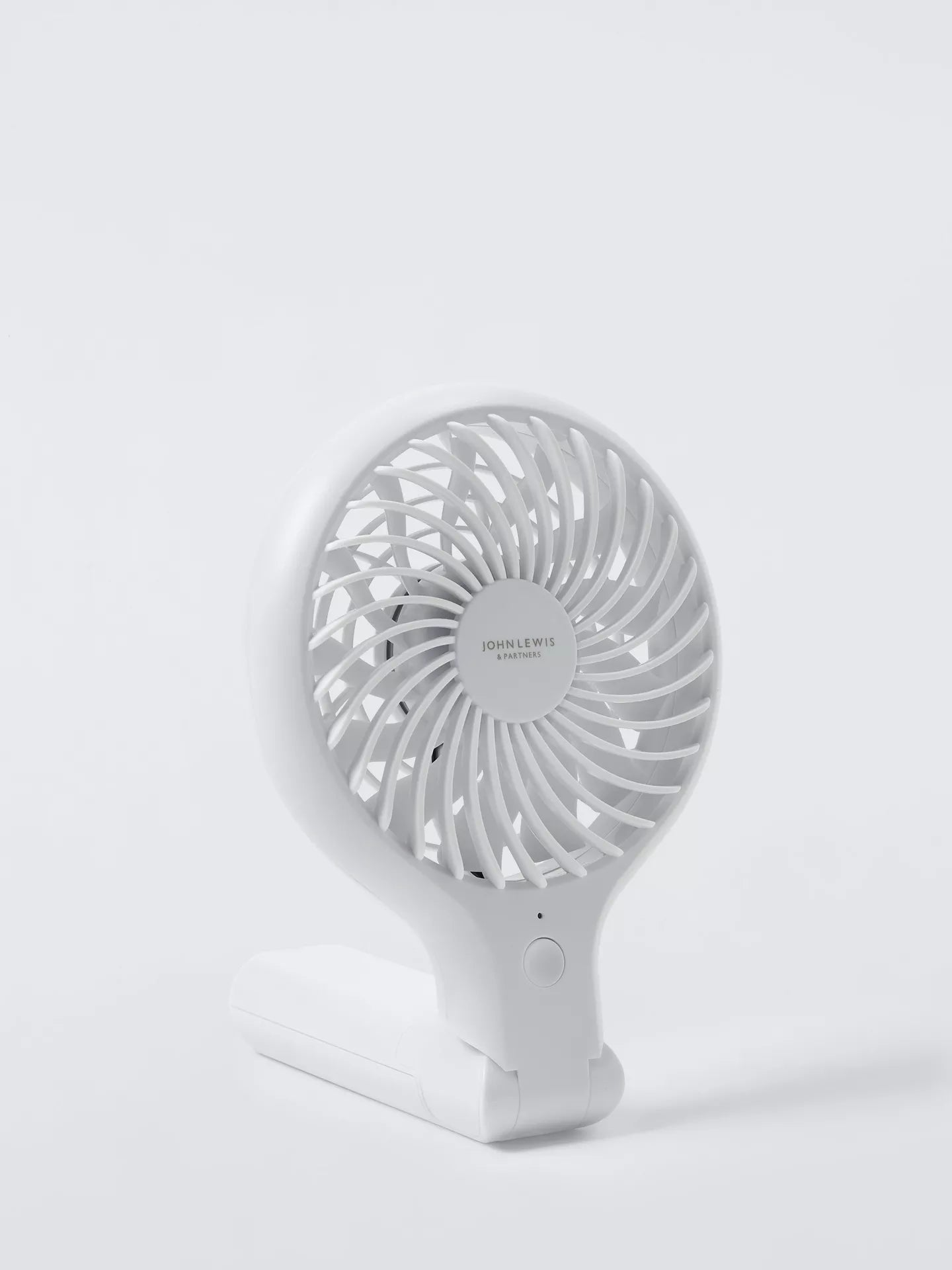 John lewis Handheld & Foldable Desk Fan, 4 inch White