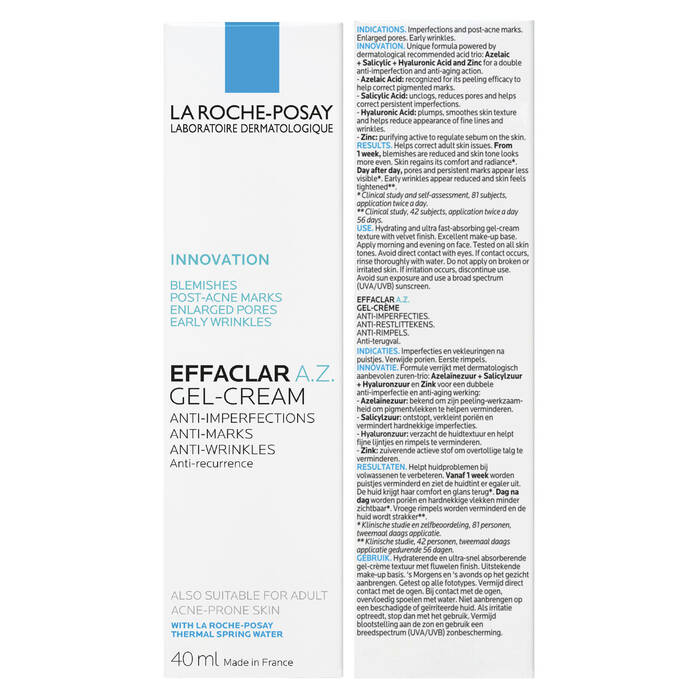 La Roche-Posay Effaclar A.Z. Gel Cream Moisturiser 40ml