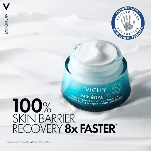 Vichy Minéral 89 100H Hyaluronic Acid Rich Hydrating Cream, Dry skin 50ml